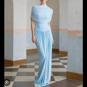 Miss Rosier Elegant Light Blue One-Shoulder Gown